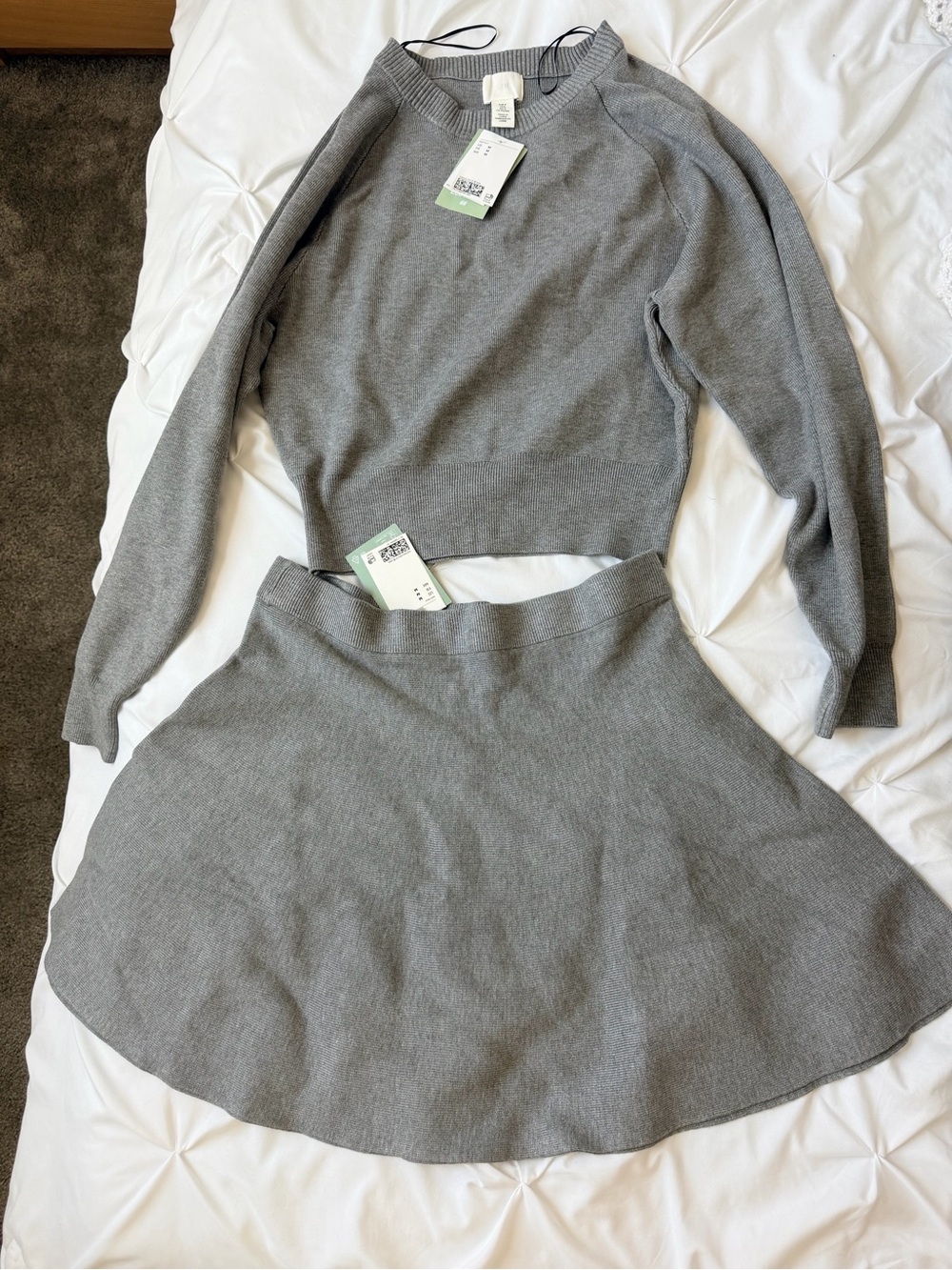 H&M Light Grey Knit Crewneck Sweater